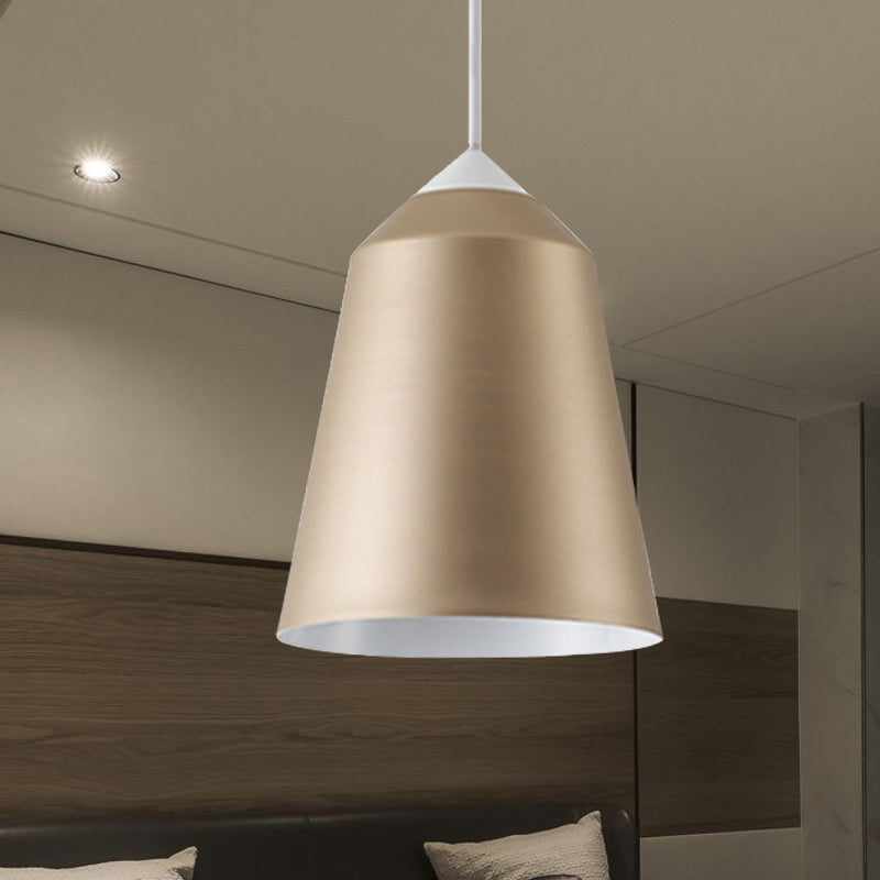 Bell Pendant Lighting Minimalist Metal 1 Light White/Blue/Gold Hanging Ceiling Light Gold Clearhalo 'Ceiling Lights' 'Modern Pendants' 'Modern' 'Pendant Lights' 'Pendants' Lighting' 240571