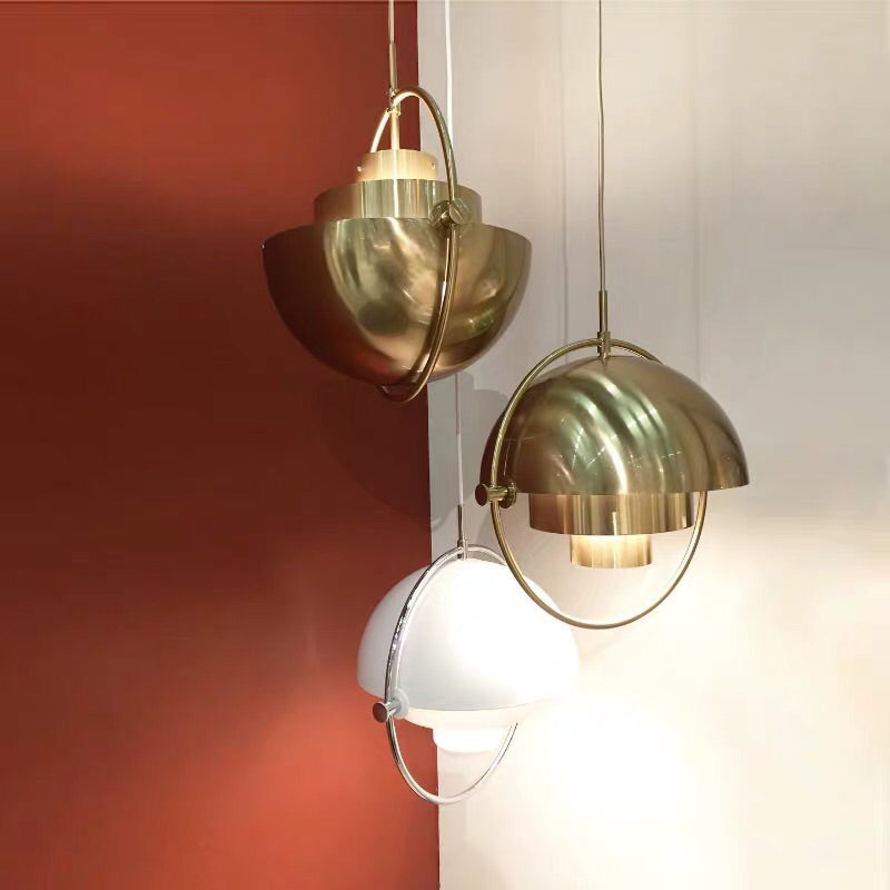 Mobile Hemispherical Pendant Lamp Creative Designer Metal Single Dining Room Ceiling Light Gold Clearhalo 'Ceiling Lights' 'Modern Pendants' 'Modern' 'Pendant Lights' 'Pendants' Lighting' 2405715