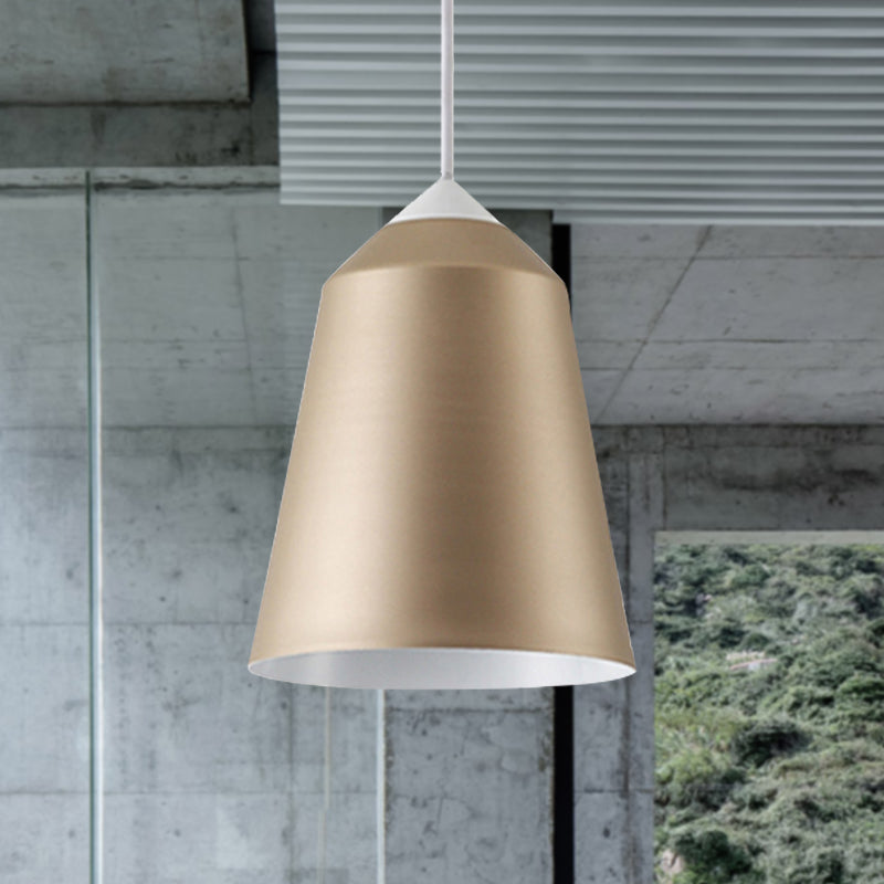 Bell Pendant Lighting Minimalist Metal 1 Light White/Blue/Gold Hanging Ceiling Light Clearhalo 'Ceiling Lights' 'Modern Pendants' 'Modern' 'Pendant Lights' 'Pendants' Lighting' 240572