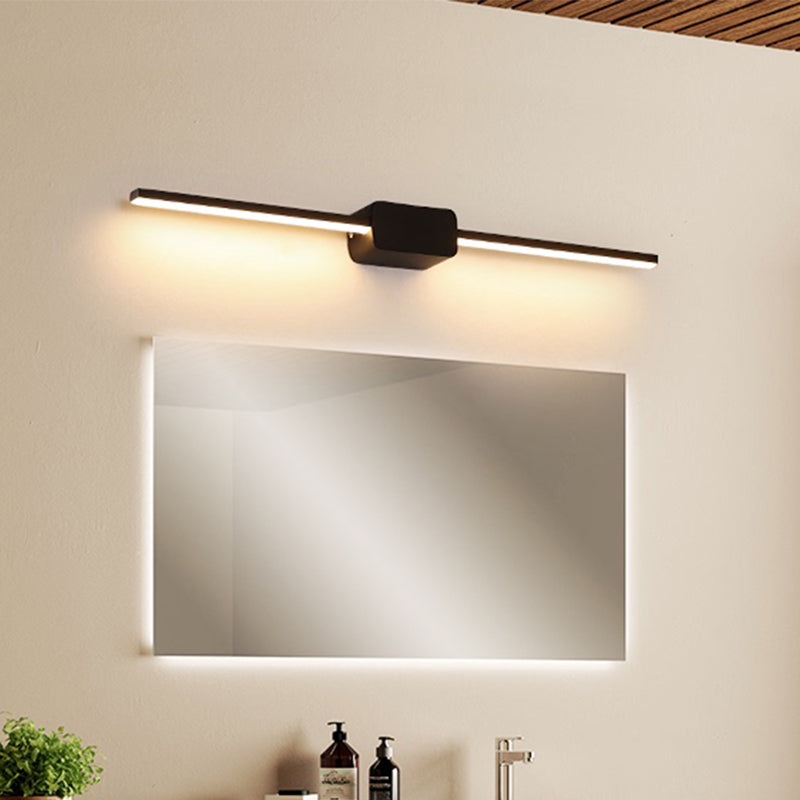 Slim LED Wall Light Sconce Minimalist Style Metal Bathroom Vanity Lighting Ideas Clearhalo 'Cast Iron' 'Glass' 'Industrial' 'Modern wall lights' 'Modern' 'Tiffany' 'Traditional wall lights' 'Vanity Lights' 'Wall Lights' Lighting' 2406113