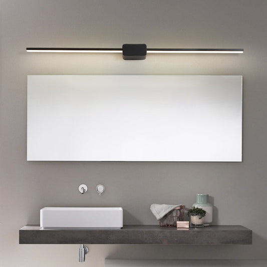 Slim LED Wall Light Sconce Minimalist Style Metal Bathroom Vanity Lighting Ideas Clearhalo 'Cast Iron' 'Glass' 'Industrial' 'Modern wall lights' 'Modern' 'Tiffany' 'Traditional wall lights' 'Vanity Lights' 'Wall Lights' Lighting' 2406114