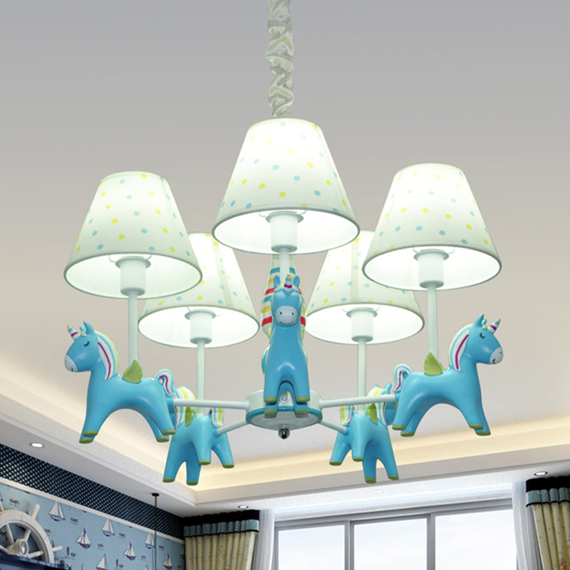 Nordic Tapered Shade Hanging Lights Fabric Pendant Light Fixture for Living Room Blue Clearhalo 'Ceiling Lights' 'Chandeliers' Lighting' options 240616_5a132fbc-af4a-4093-a468-30d5565689d4