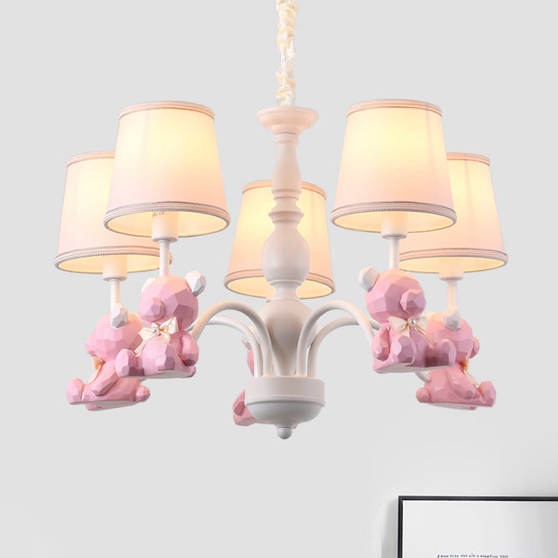 Simple Style Bear Hanging Ceiling Lamp Metal and Resin Hanging Chandelier for Living Room Clearhalo 'Ceiling Lights' 'Chandeliers' Lighting' options 240633