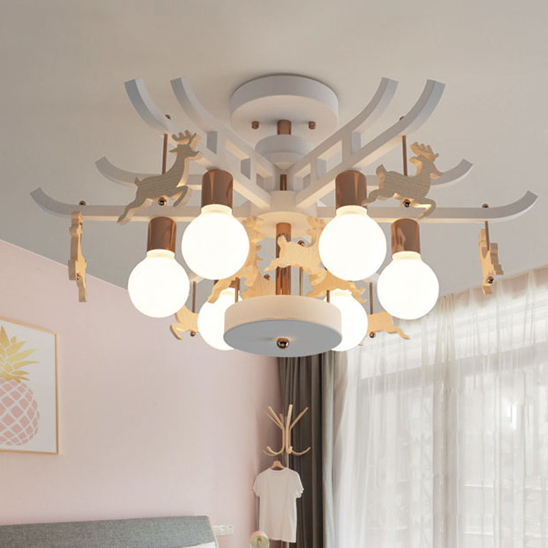 Modern Deer Hanging Chandelier Metal Hanging Ceiling Lamp for Living Room White Clearhalo 'Ceiling Lights' 'Chandeliers' Lighting' options 240660_79dc6b7c-5a63-488c-99d5-b4f40faa0cc4