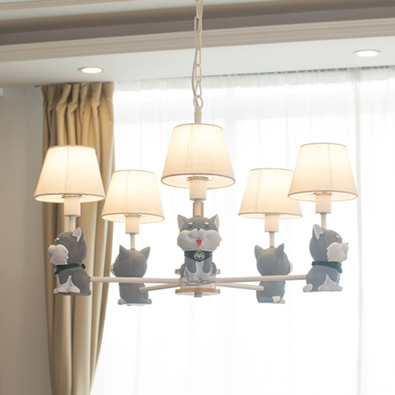 Modern Dog Hanging Ceiling Lamp Fabric Hanging Pendant Lights for Dining Room Clearhalo 'Ceiling Lights' 'Chandeliers' Lighting' options 240678