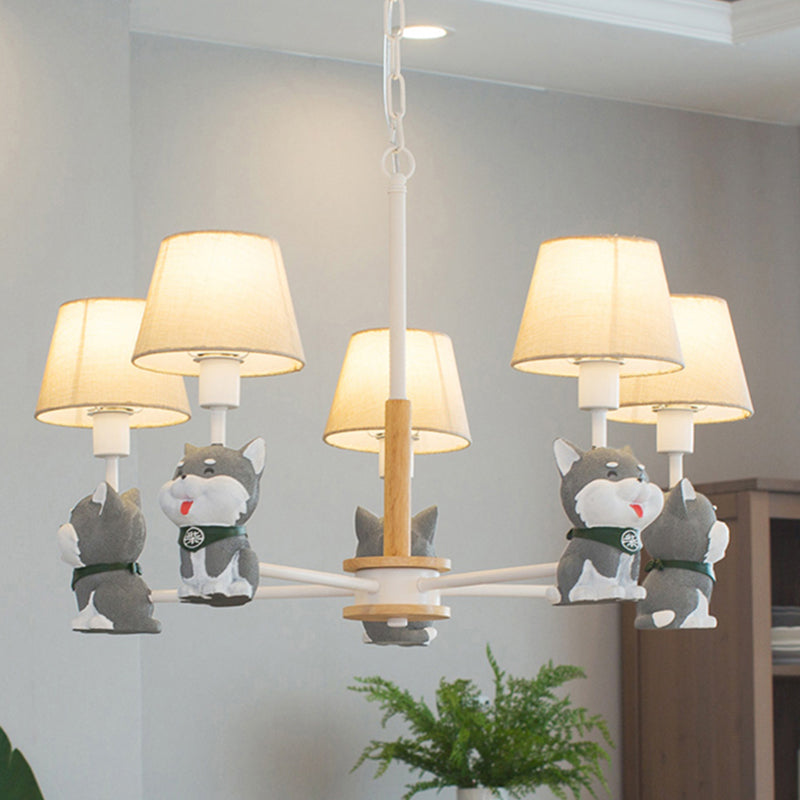 Modern Dog Hanging Ceiling Lamp Fabric Hanging Pendant Lights for Dining Room Clearhalo 'Ceiling Lights' 'Chandeliers' Lighting' options 240679