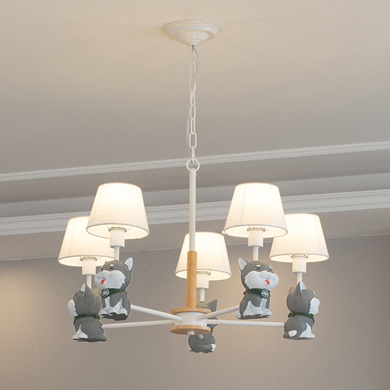 Modern Dog Hanging Ceiling Lamp Fabric Hanging Pendant Lights for Dining Room Clearhalo 'Ceiling Lights' 'Chandeliers' Lighting' options 240680