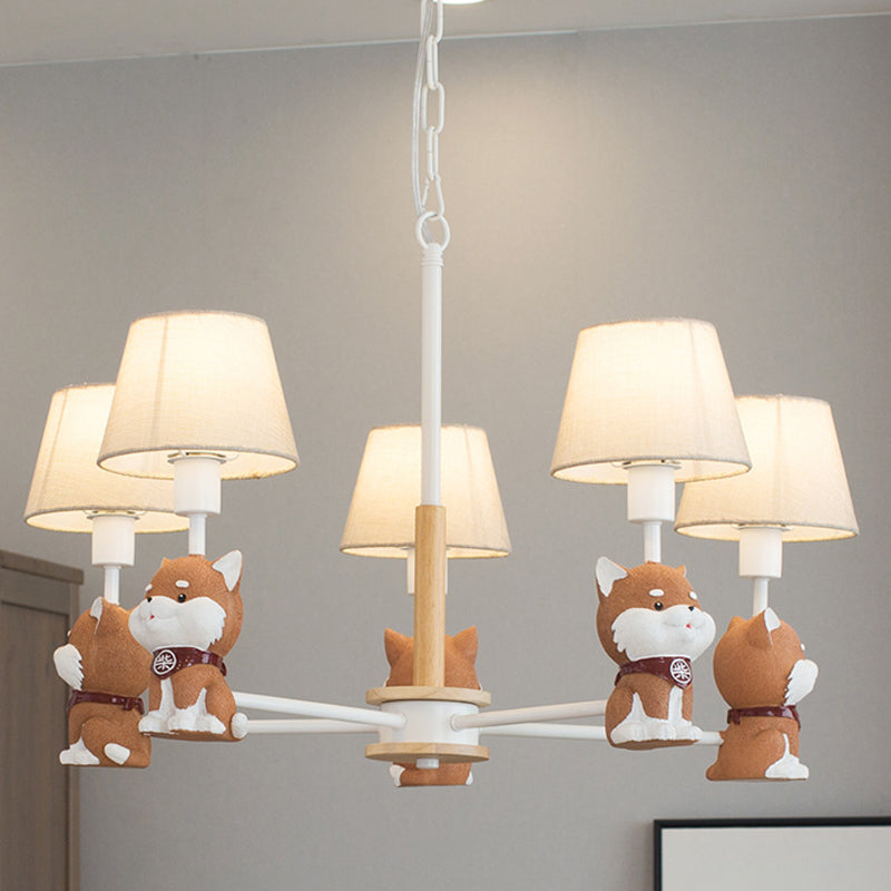 Modern Dog Hanging Ceiling Lamp Fabric Hanging Pendant Lights for Dining Room Clearhalo 'Ceiling Lights' 'Chandeliers' Lighting' options 240681