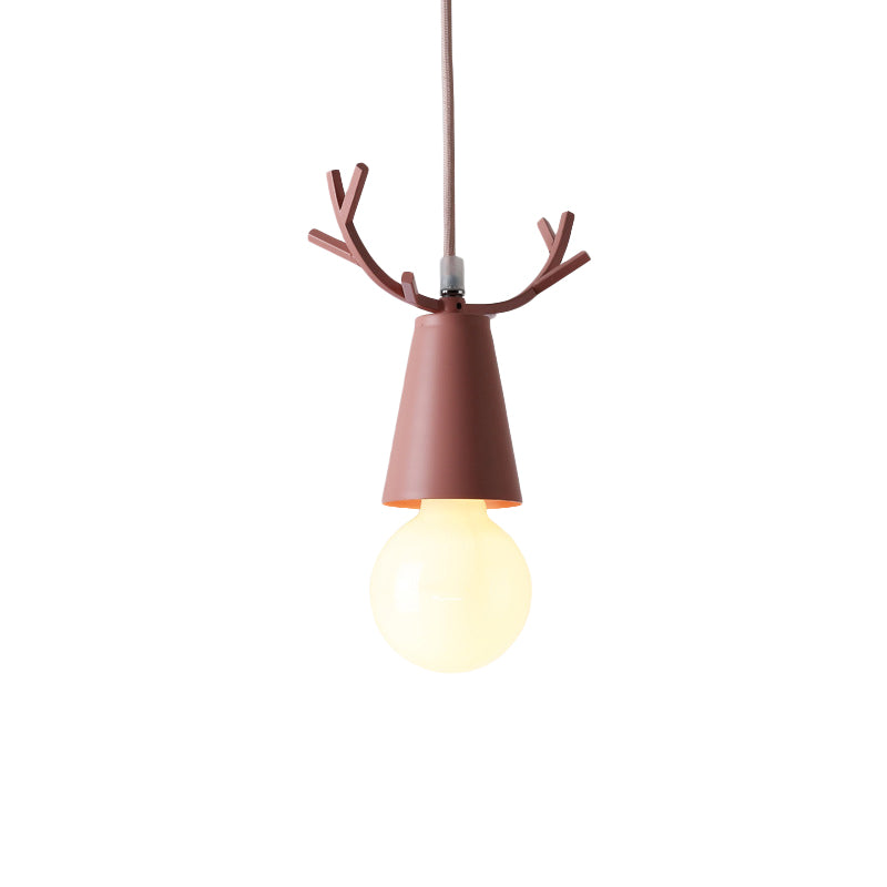 Pendant Light for Bedroom, Adjustable Ball Ceiling Fixture with Antler Decoration for Kids Nordic Style Clearhalo 'Ceiling Lights' 'Pendant Lights' 'Pendants' Lighting' 240685