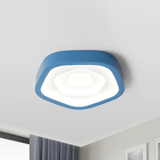 Bedroom Ceiling Light for Kids, LED Flush Mount Lighting with Rose Shade Nordic Style Blue Clearhalo 'Ceiling Lights' 'Close To Ceiling Lights' 'Close to ceiling' 'Flush mount' Lighting' 240728