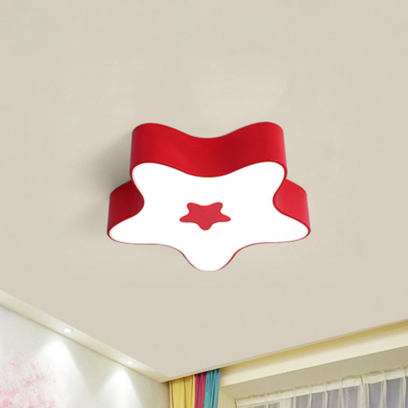 Modern Cartoon Ceiling Mount Light Acrylic Metal Flush Light for Game Room Red Clearhalo 'Ceiling Lights' 'Close To Ceiling Lights' 'Close to ceiling' 'Flush mount' Lighting' 240773