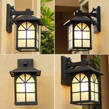 1-Light Opaque Glass Sconce Lighting Traditional Black House Shaped Outdoor Wall Light Clearhalo 'Wall Lamps & Sconces' 'Wall Lights' Lighting' 2408397