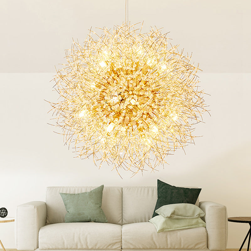 Contemporary Dandelion Hanging Light Metal Silver Finish Pendant Light for Cafe Restaurant Gold Clearhalo 'Ceiling Lights' 'Pendant Lights' 'Pendants' Lighting' 240862_183d7b3f-fe03-4440-8074-9be8da6c33b7