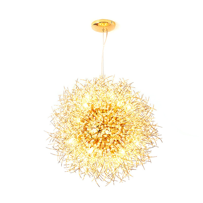 Contemporary Dandelion Hanging Light Metal Silver Finish Pendant Light for Cafe Restaurant Clearhalo 'Ceiling Lights' 'Pendant Lights' 'Pendants' Lighting' 240864