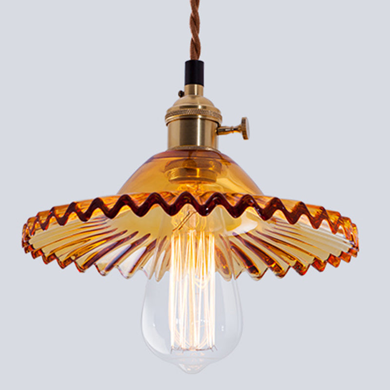 Nordic Radial Wave Pendant Lighting Glass 1-Light Dining Room Hanging Ceiling Light Clearhalo 'Ceiling Lights' 'Modern Pendants' 'Modern' 'Pendant Lights' 'Pendants' Lighting' 2408678