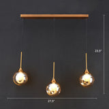 Ball Down Lighting Pendant Minimalism Glass 3-Head Dining Room Multiple Hanging Light Amber Linear Clearhalo 'Ceiling Lights' 'Modern Pendants' 'Modern' 'Pendant Lights' 'Pendants' Lighting' 2408790