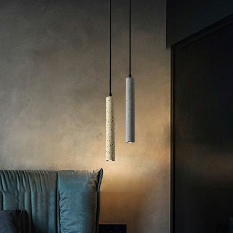 Tubular Bedside Down Lighting Pendant Terrazzo Simplicity LED Suspension Light Fixture Clearhalo 'Ceiling Lights' 'Modern Pendants' 'Modern' 'Pendant Lights' 'Pendants' Lighting' 2408894