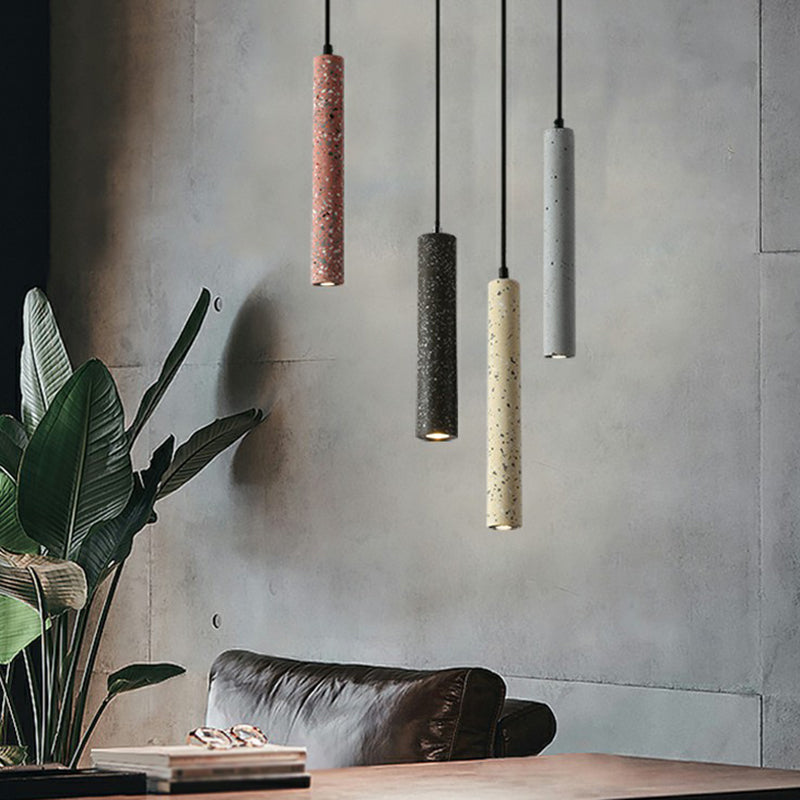 Tubular Bedside Down Lighting Pendant Terrazzo Simplicity LED Suspension Light Fixture Clearhalo 'Ceiling Lights' 'Modern Pendants' 'Modern' 'Pendant Lights' 'Pendants' Lighting' 2408897