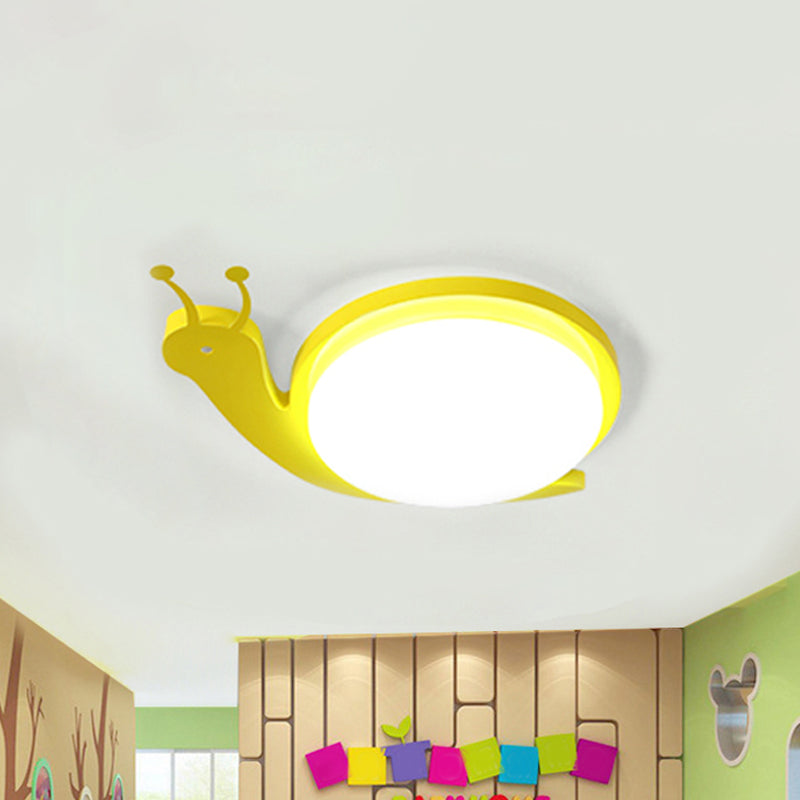 Cartoon Ceiling Mount Light Snail Shape Acrylic Metal Ceiling Fixture for Baby Bedroom Yellow Clearhalo 'Ceiling Lights' 'Close To Ceiling Lights' 'Close to ceiling' Lighting' 240893