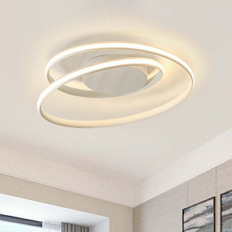 Curling Flush Mount Ceiling Light Simple Aluminum LED Semi Flush Light Fixture for Bedroom Clearhalo 'Ceiling Lights' 'Close To Ceiling Lights' 'Close to ceiling' 'Semi-flushmount' Lighting' 2408978