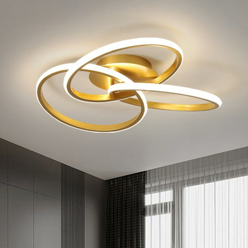 Interlocking Rings Flushmount Lighting Simplicity Acrylic Bedroom LED Ceiling Mounted Light Clearhalo 'Ceiling Lights' 'Close To Ceiling Lights' 'Close to ceiling' 'Flush mount' Lighting' 2408986