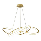 Twined LED Ceiling Chandelier Nordic Aluminum Bedroom Pendant Light in Gold Clearhalo 'Ceiling Lights' 'Chandeliers' 'Modern Chandeliers' 'Modern' Lighting' 2409039