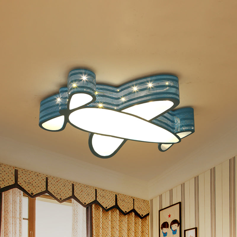 Kids Bedroom Propeller Plane Ceiling Fixture Metal Cartoon Style Ceiling Mount Light Clearhalo 'Ceiling Lights' 'Close To Ceiling Lights' 'Close to ceiling' 'Flush mount' Lighting' 240944