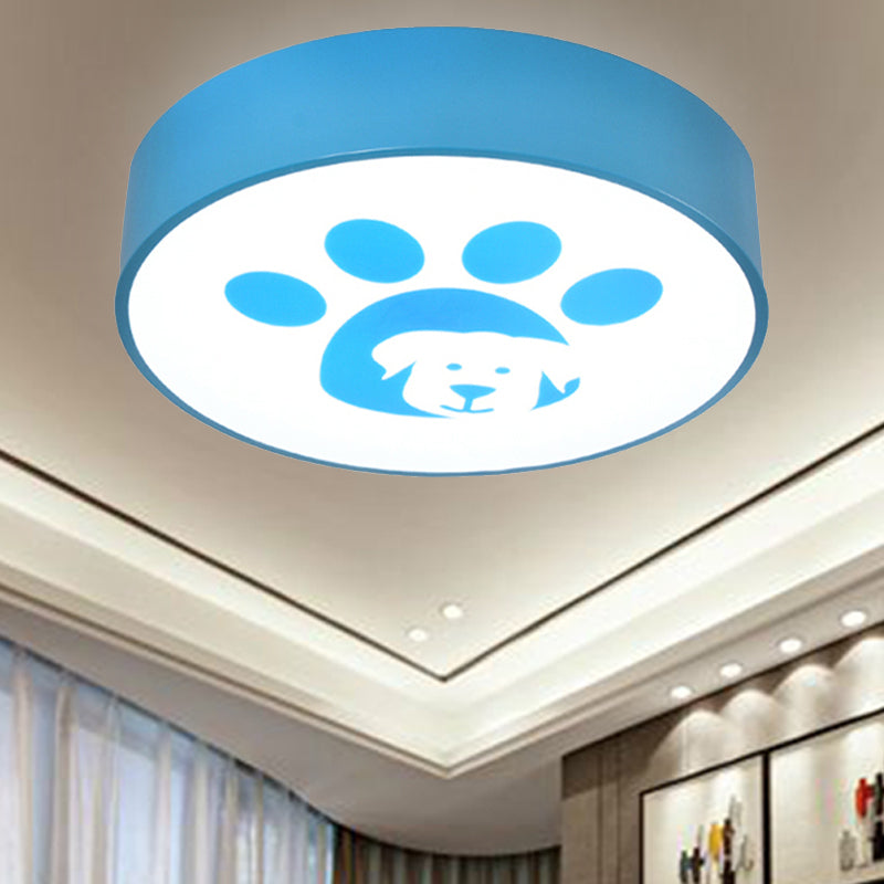 Round Shade Ceiling Mount Light with Dog Paw Lovely Acrylic Ceiling Lamp for Bathroom Clearhalo 'Ceiling Lights' 'Close To Ceiling Lights' 'Close to ceiling' 'Flush mount' Lighting' 240952