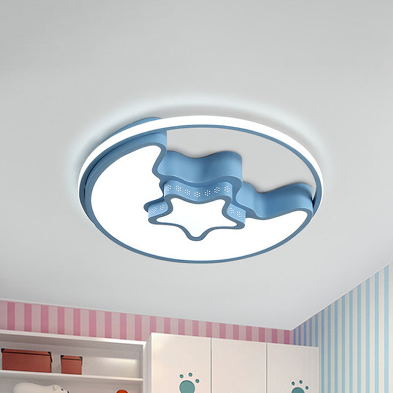 Metal Crescent and Star Ceiling Mount Light Modern Style Flush Light for Nursing Room Clearhalo 'Ceiling Lights' 'Close To Ceiling Lights' 'Close to ceiling' 'Flush mount' Lighting' 240956