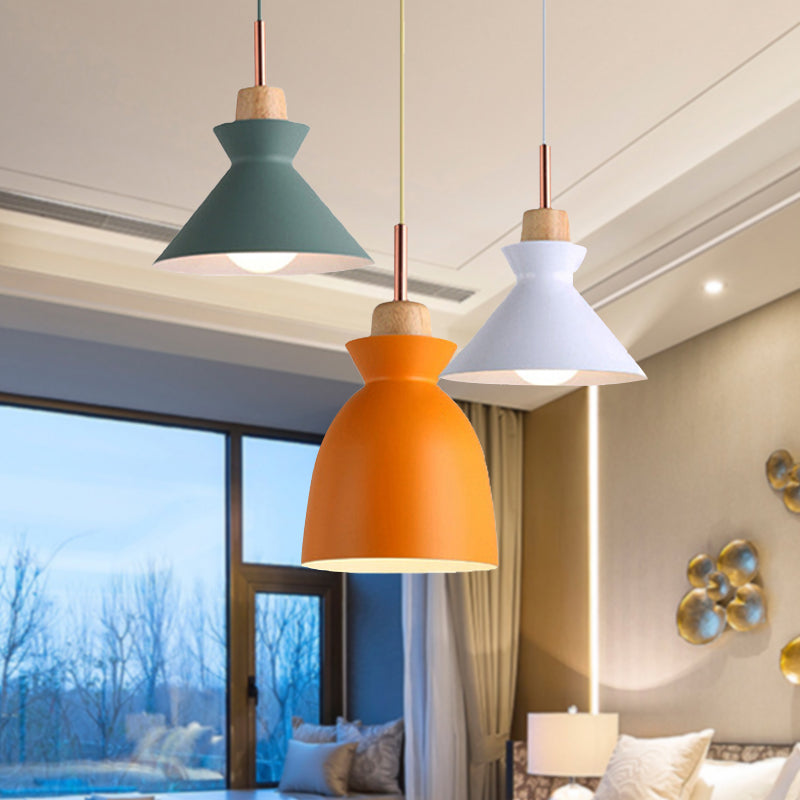 Multi-Color Cone and Dome Hanging Lighting Modern 3 Lights Metal Pendant Ceiling Light with Linear/Round Canopy Clearhalo 'Ceiling Lights' 'Modern Pendants' 'Modern' 'Pendant Lights' 'Pendants' Lighting' 240963