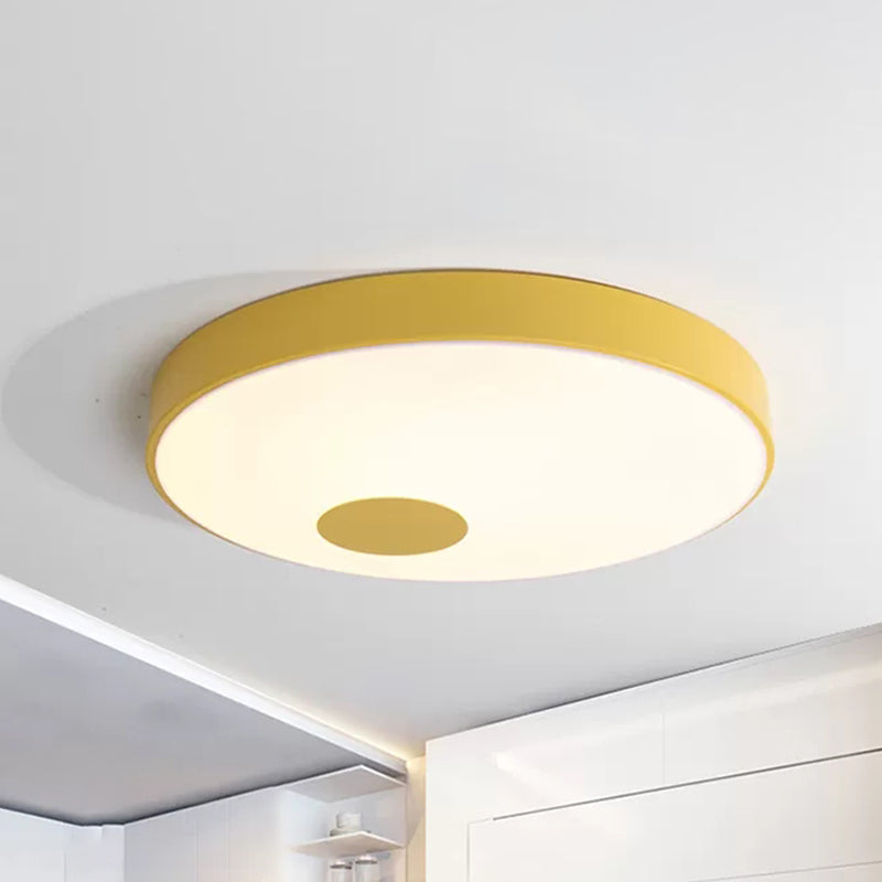 Nordic Stylish Slim Flush Mount Light Acrylic Candy Colored Ceiling Lamp for Kindergarten Yellow Clearhalo 'Ceiling Lights' 'Close To Ceiling Lights' 'Close to ceiling' 'Flush mount' Lighting' 240975