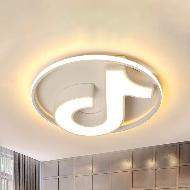 Letter Shape Kindergarten Flush Ceiling Light with Ring Acrylic Nordic Ceiling Lamp White Clearhalo 'Ceiling Lights' 'Close To Ceiling Lights' 'Close to ceiling' 'Flush mount' Lighting' 241014