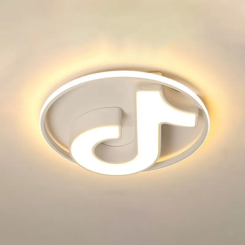 Letter Shape Kindergarten Flush Ceiling Light with Ring Acrylic Nordic Ceiling Lamp Clearhalo 'Ceiling Lights' 'Close To Ceiling Lights' 'Close to ceiling' 'Flush mount' Lighting' 241015