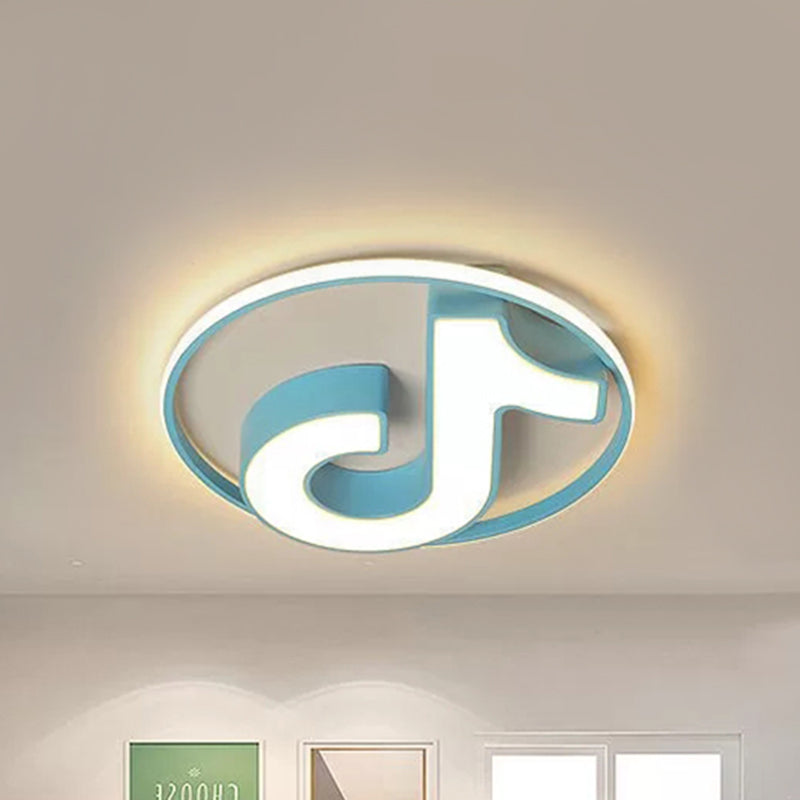 Letter Shape Kindergarten Flush Ceiling Light with Ring Acrylic Nordic Ceiling Lamp Blue Clearhalo 'Ceiling Lights' 'Close To Ceiling Lights' 'Close to ceiling' 'Flush mount' Lighting' 241020