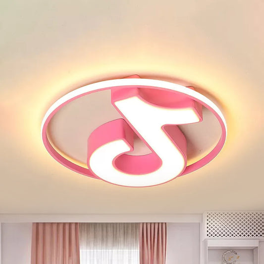 Letter Shape Kindergarten Flush Ceiling Light with Ring Acrylic Nordic Ceiling Lamp Clearhalo 'Ceiling Lights' 'Close To Ceiling Lights' 'Close to ceiling' 'Flush mount' Lighting' 241025