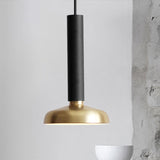 Dome Shade Hanging Lamp with Black/White Cylinder Stem Modern Metal Single Head Bedroom Suspension Pendant Light Clearhalo 'Ceiling Lights' 'Pendant Lights' 'Pendants' Lighting' 241027