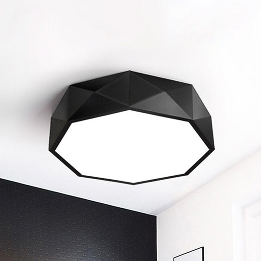 Concave/Convex Shape Metal Flush Mount Lighting Modern Led White/Black Flush Ceiling Mount, 16"/19.5"/23.5" Wide Black Convex Clearhalo 'Ceiling Lights' 'Close To Ceiling Lights' 'Close to ceiling' 'Flush mount' Lighting' 241092