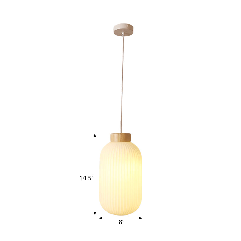 Asian 1 Light Pendant Lamp with Paper Shade White Capsule/Drum Ceiling Pendant for Corridor, 5.5"/8"/12" Wide Clearhalo 'Ceiling Lights' 'Modern Pendants' 'Modern' 'Pendant Lights' 'Pendants' Lighting' 241108