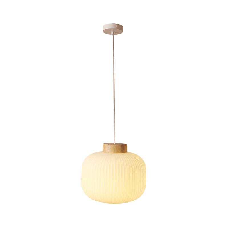 Asian 1 Light Pendant Lamp with Paper Shade White Capsule/Drum Ceiling Pendant for Corridor, 5.5"/8"/12" Wide Clearhalo 'Ceiling Lights' 'Modern Pendants' 'Modern' 'Pendant Lights' 'Pendants' Lighting' 241111