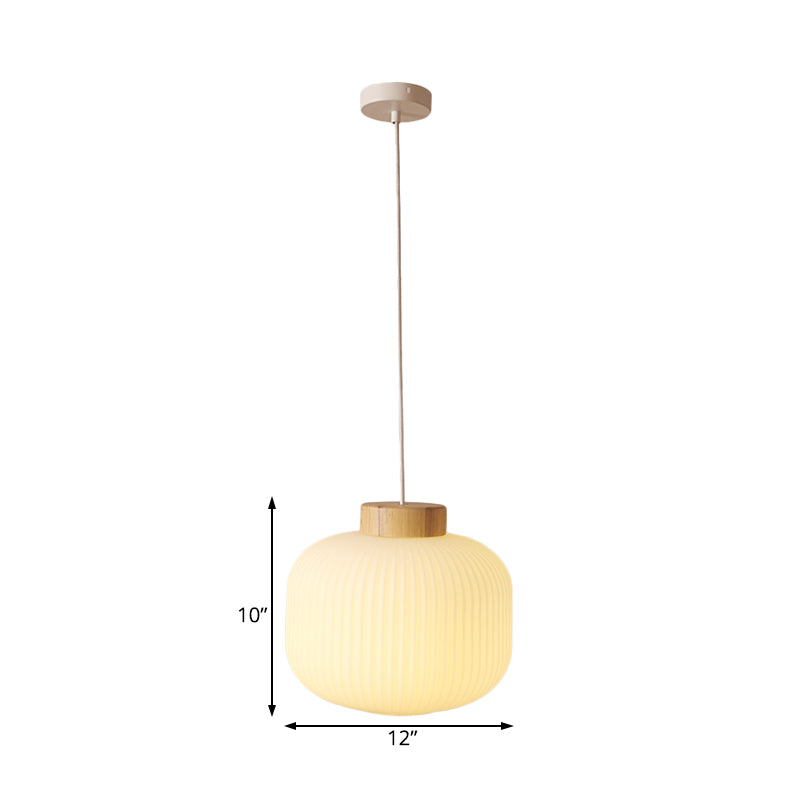 Asian 1 Light Pendant Lamp with Paper Shade White Capsule/Drum Ceiling Pendant for Corridor, 5.5"/8"/12" Wide Clearhalo 'Ceiling Lights' 'Modern Pendants' 'Modern' 'Pendant Lights' 'Pendants' Lighting' 241112