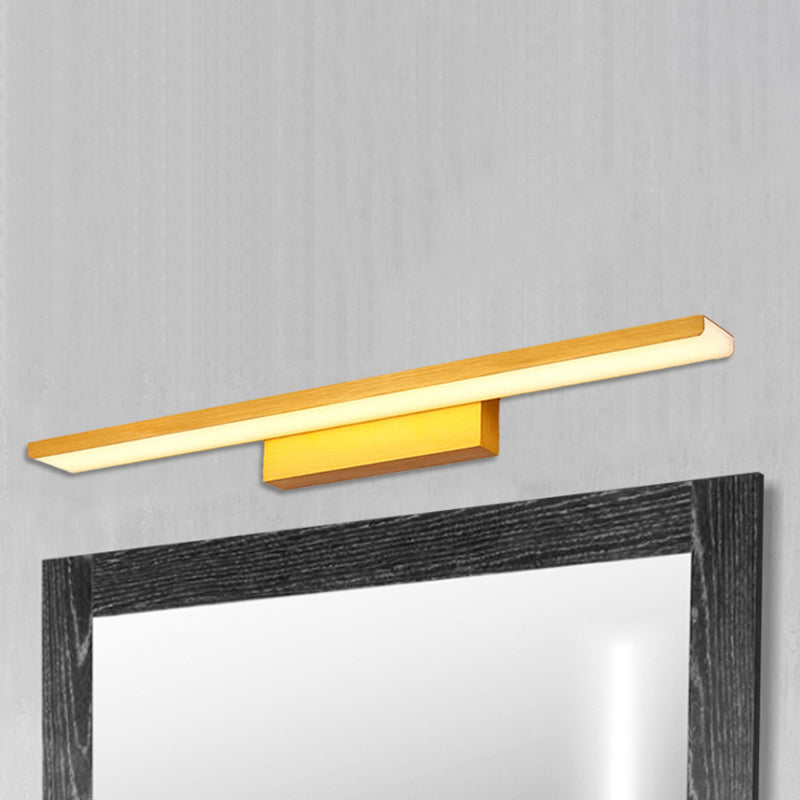 Aluminum Slim Rectangle Vanity Lighting Modern 16.5"/24.5" Dia LED Golden Wall Mounted Light in Warm/White Light for Bathroom Clearhalo 'Cast Iron' 'Glass' 'Industrial' 'Modern wall lights' 'Modern' 'Tiffany' 'Traditional wall lights' 'Wall Lamps & Sconces' 'Wall Lights' Lighting' 241135