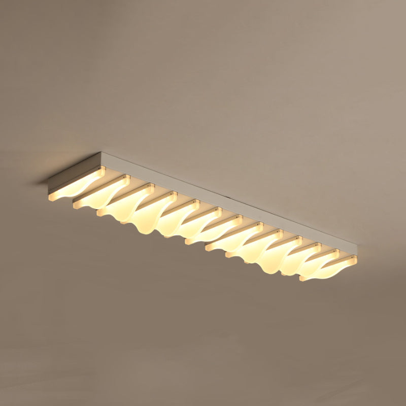 16"/23.5"/31.5" Wide Acrylic Rectangular Ceiling Flush Light Fixture Modern LED White Flushmount in Warm/White Light Clearhalo 'Ceiling Lights' 'Close To Ceiling Lights' 'Close to ceiling' 'Flush mount' Lighting' 241152