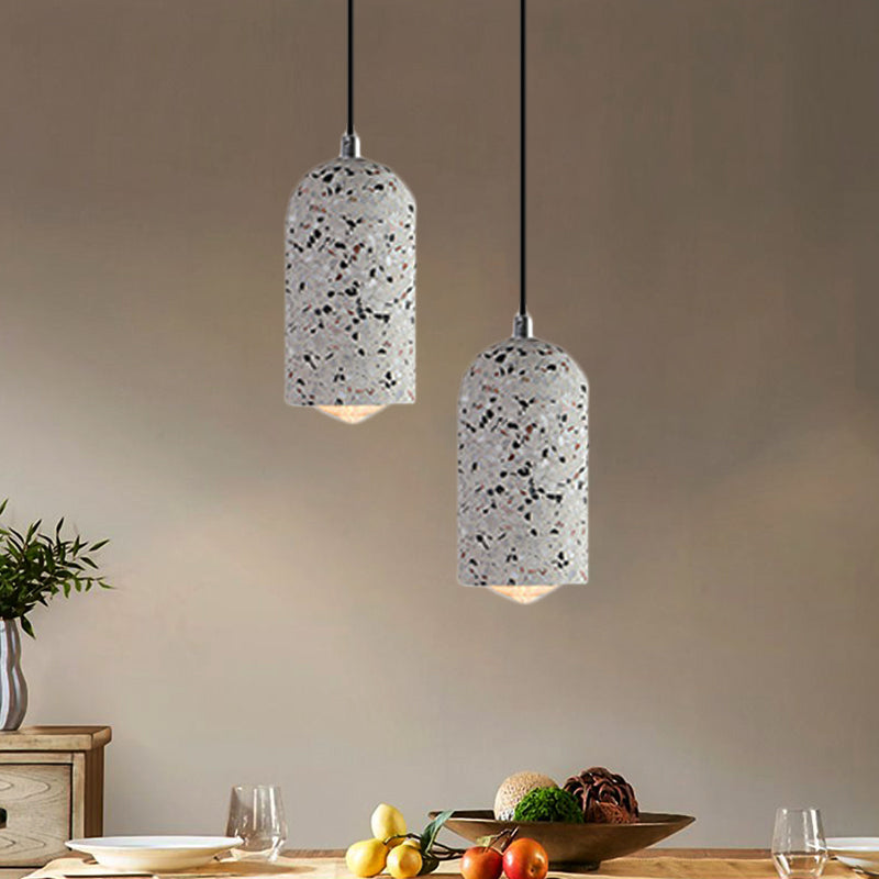 Designer Cylinder Pendant Light Fixture Cement 1 Light Dining Room Hanging Lamp in White/Red/Blue Clearhalo 'Ceiling Lights' 'Modern Pendants' 'Modern' 'Pendant Lights' 'Pendants' Lighting' 241179