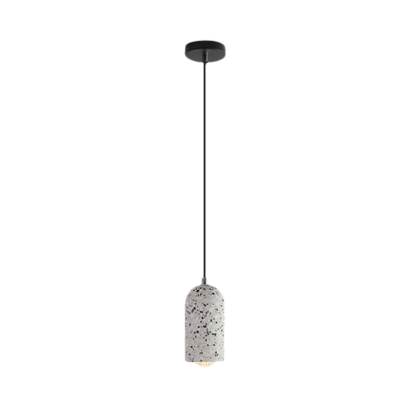 Designer Cylinder Pendant Light Fixture Cement 1 Light Dining Room Hanging Lamp in White/Red/Blue Clearhalo 'Ceiling Lights' 'Modern Pendants' 'Modern' 'Pendant Lights' 'Pendants' Lighting' 241180