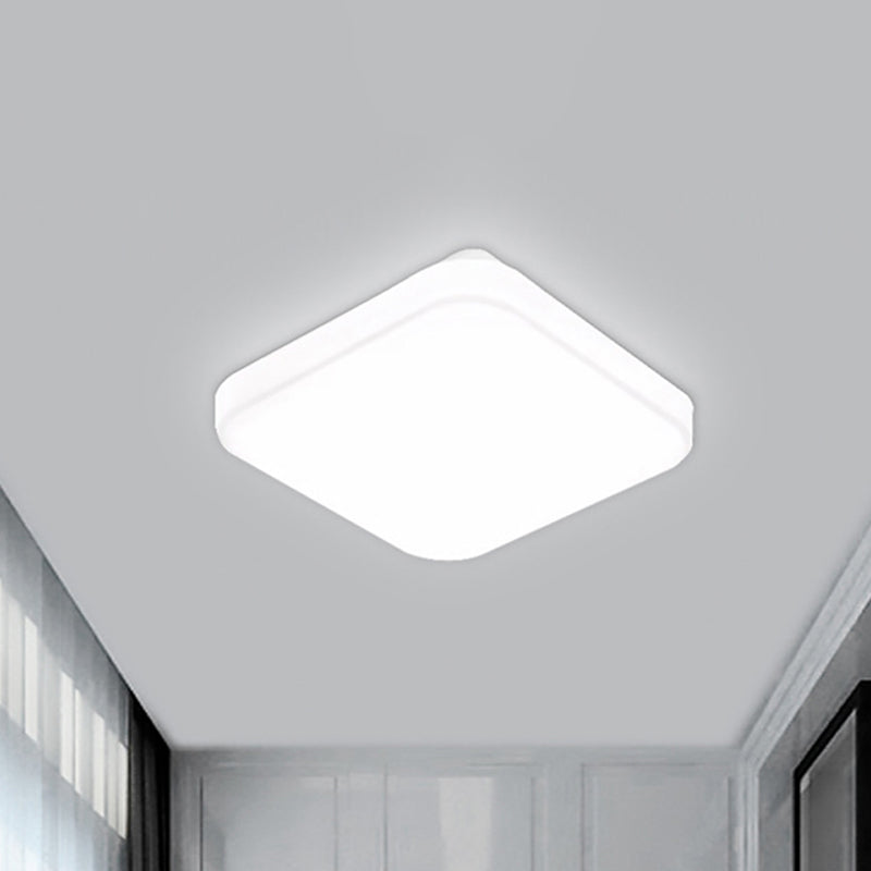 12"/15"/18" Wide White Square Flush Mount Lamp Nordic LED Ceiling Flush Mount Light for Bedroom with Acrylic Shade White Clearhalo 'Ceiling Lights' 'Close To Ceiling Lights' 'Close to ceiling' 'Flush mount' Lighting' 241189