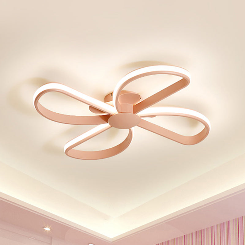 Blossom Shape LED Flush Mount Light Nordic Stylish Metal Ceiling Lamp for Kid Bedroom Pink Warm Clearhalo 'Ceiling Lights' 'Close To Ceiling Lights' 'Close to ceiling' 'Flush mount' Lighting' 241191