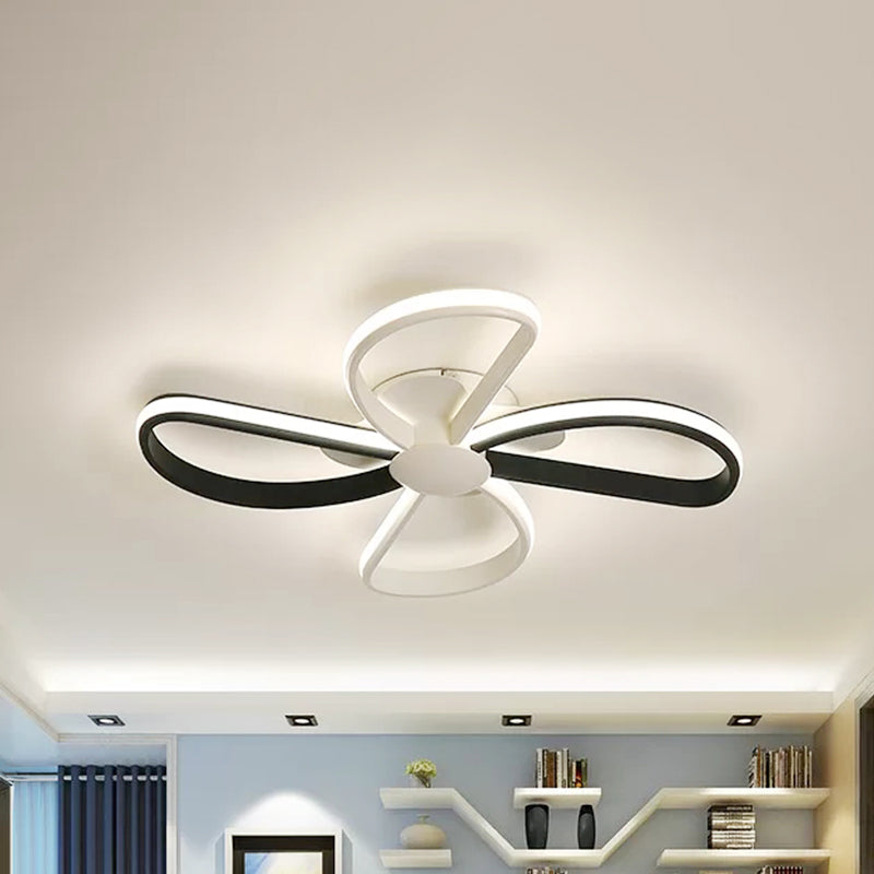 Blossom Shape LED Flush Mount Light Nordic Stylish Metal Ceiling Lamp for Kid Bedroom Black Warm Clearhalo 'Ceiling Lights' 'Close To Ceiling Lights' 'Close to ceiling' 'Flush mount' Lighting' 241194