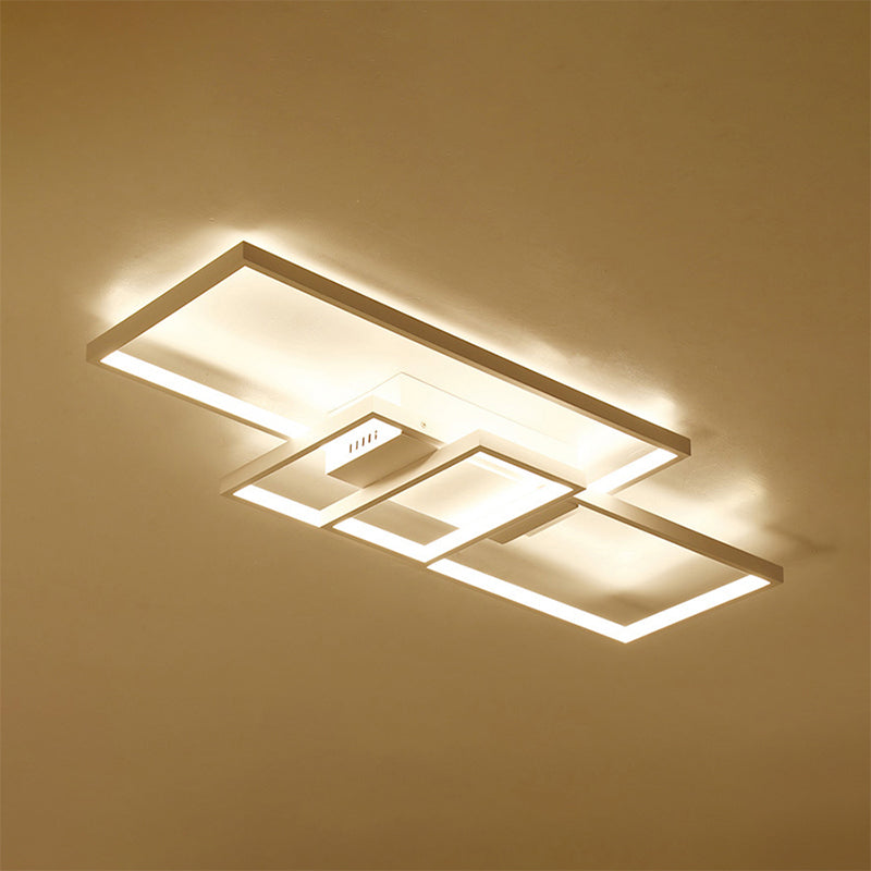 33.5"/41" Wide Traverse Flush Ceiling Light Contemporary Acrylic LED Black/White Flushmount Lighting in Warm/White/Natural Light Clearhalo 'Ceiling Lights' 'Close To Ceiling Lights' 'Close to ceiling' 'Flush mount' Lighting' 241207