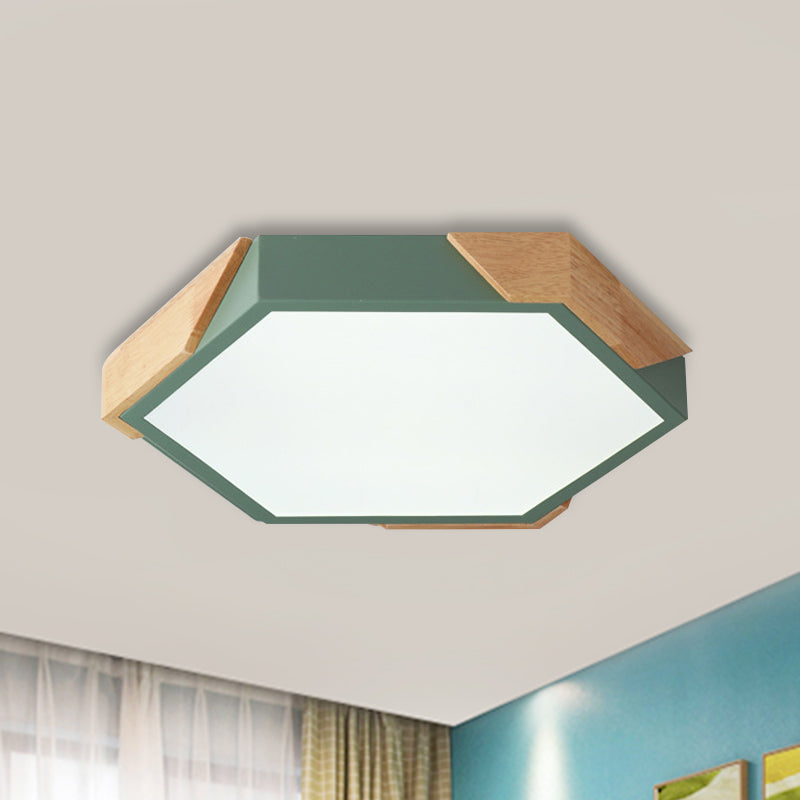 Kindergarten Classroom Hexagon Ceiling Lamp Acrylic Nordic Style LED Flush Mount Light Clearhalo 'Ceiling Lights' 'Close To Ceiling Lights' 'Close to ceiling' 'Flush mount' Lighting' 241218