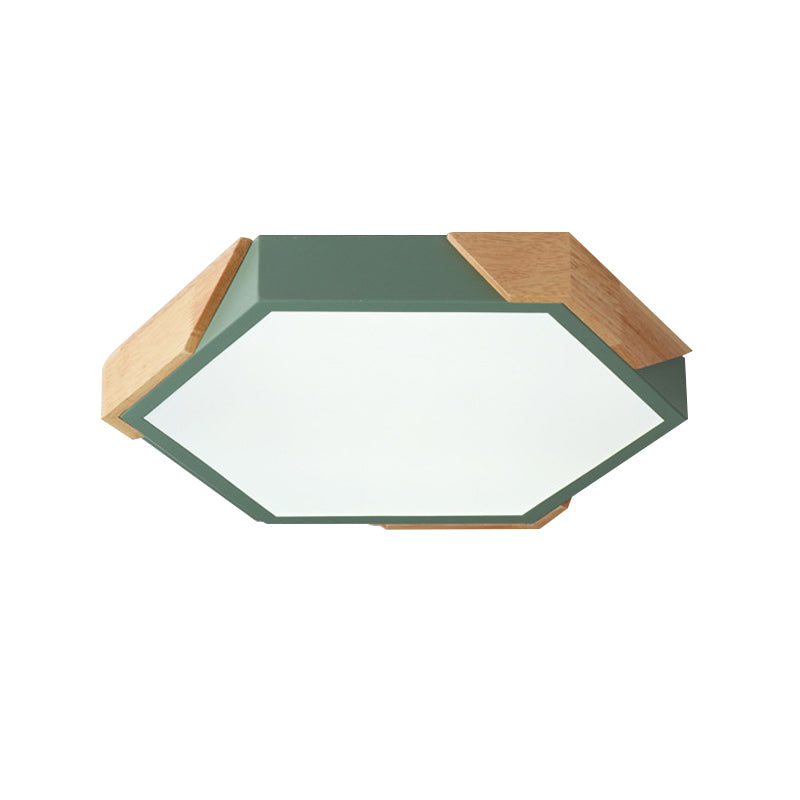 Kindergarten Classroom Hexagon Ceiling Lamp Acrylic Nordic Style LED Flush Mount Light Clearhalo 'Ceiling Lights' 'Close To Ceiling Lights' 'Close to ceiling' 'Flush mount' Lighting' 241219